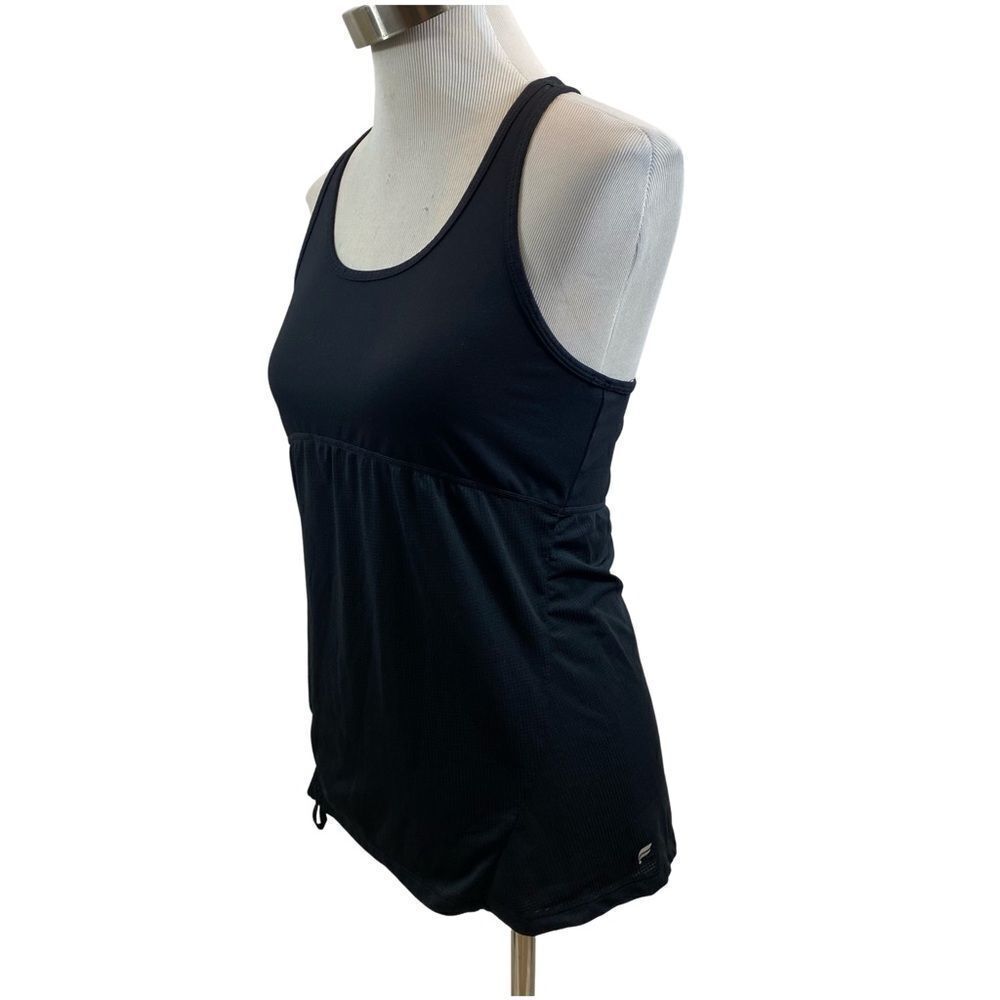 Fabletics Black Racerback Tank Top One Side Cincher‎ Size Medium